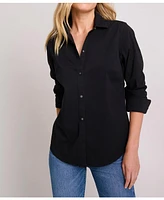 UNTUCKit Women's Wrinkle-Free Stretch Cotton Bella Button Up Shirt