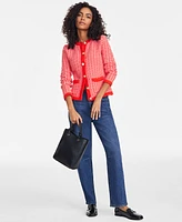 On 34th Women's Patterned Jacquard Cardigan, Exclusively at Macy's