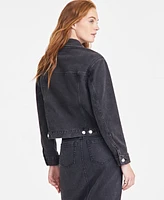 On 34th Women's Braided-Trim Trucker Denim Jacket, Exclusively at Macy's