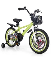 Hongge 16/18 Inch Kids Bike Adjustable with Detachable Training Wheels for 4-8 Years Old