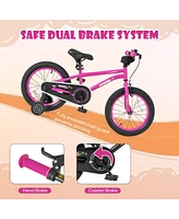 Hongge 16-Inch Kids Bike for 4-7 Years Old Adjustable with Removable Training Wheels