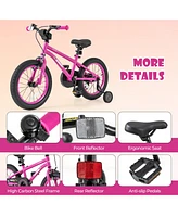 Hongge 16-Inch Kids Bike for 4-7 Years Old Adjustable with Removable Training Wheels