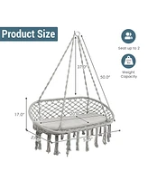 Vebreda 2 Person Hanging Hammock Chair with Cushion Macrame Swing