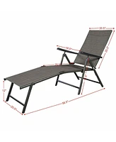 Inolait Set of 2 Adjustable Chaise Lounge Chair with 5 Reclining Positions