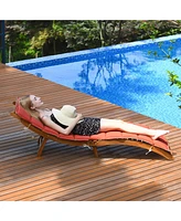 Inolait Folding Patio Lounge Chair with Double-Sided Cushioned Seat