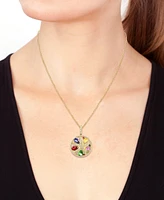 Effy Multi-Gemstone (1-1/4 ct. t.w.) & Diamond (1/4 ct. t.w.) Starfish Pendant Necklace in 14k Gold, 18" + 1" extender