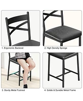 Gaomon Bar Stools Set of 2, Kitchen Barstools with Footrest and Back