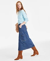 On 34th Women's Denim Relaxed-Fit Cargo Skirt, Exclusively at Macy's