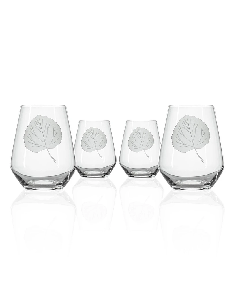 Rolf Glass Aspen Leaf Stemless Wine Tumbler 18oz