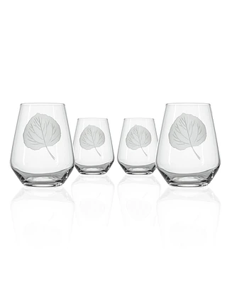 Rolf Glass Aspen Leaf Stemless Wine Tumbler 18oz