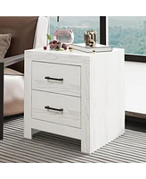 Homsee Brown Wood Accent Storage Dresser Organizer With 2 Drawers