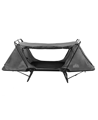 Kamp-Rite Original Quick Setup 1 Person Elevated Cot, Lounge Chair, & Tent, Gray