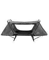 Kamp-Rite Original Quick Setup 1 Person Elevated Cot, Lounge Chair, & Tent, Gray