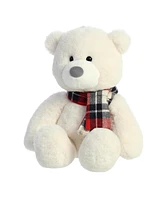 Aurora Medium Winterfield Bear Holiday Festive Plush Toy White 10"