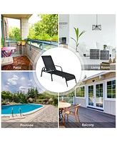 Inolait Adjustable Patio Chaise Folding Lounge Chair with Backrest