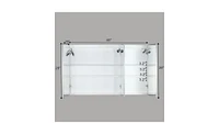 Slickblue Led Bathroom Wall Cabinet with Three Doors – Elegant Mirror Storage Cabinet in White