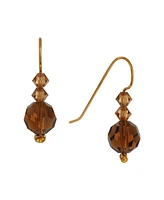 2028 Glass Topaz Bead Drop Earrings