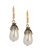 2028 Faux Cultivated Pearl Teardrop Earrings