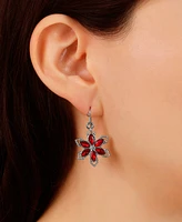 2028 Crystal Flower Drop Earrings