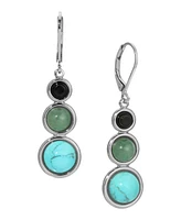 2028 Onyx Jade Turquoise Linear Earrings