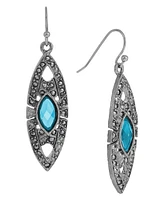 2028 Epoxy Faux Marcasite Stone Drop Earrings