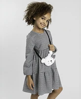 Rare Editions Little Girls Lurex Stripe Knit Dress with Bag, 2-Piece Set