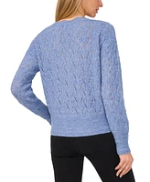 CeCe Women's Pointelle-Knit Wrap Sweater