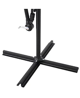 9.5-Foot Cantilever Umbrella with Air Vent, Cross Base, and Crank - and
