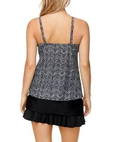 Island Escape Womens Scorpio Underwire Tankini Top Ruffled Swim Skirt Exclusively At Macys