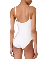 kate spade new york Women's High-Neck Rosette One-Piece Swimsuit