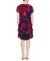 Sl Fashions Women's Floral-Print Tiered Dress