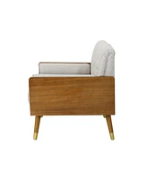 Streamdale Furniture Mid-Century Modern Retro Club Chair With Button-Tufted Stitching And Gold-Tipped Legs