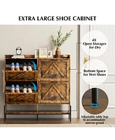 gaomon Shoe Cabinet with 4 Flip Drawers,Freestanding Shoe Storage Cabinet Organizer for Entryway,Shoe Rack Cabinet,Dry and wet Separation Shoe Organiz