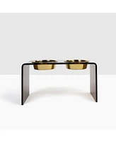 Hiddin Large Bronze Double Bowl Pet Feeder