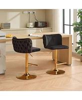 Streamdale Furniture Swivel Barstools Adjusatble Seat Height With Gold