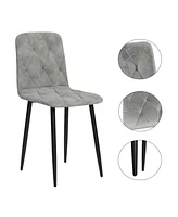 Streamdale Furniture Dining Chairs Set of 4, Modern Kitchen Dining Room Chairs, Velvet Dining Chair Upholstered Cushion Seat and Sturdy Metal Legs