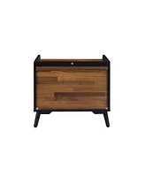 Streamdale Furniture Jiranty Accent Table, Walnut & Black Finish