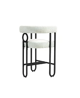 Streamdale Furniture Bar Stools Set of 2, Modern Bar Stool with Back, Black Metal Frames, Upholstered Bar Stools for Kitchen Island, Pub, Club (Beige