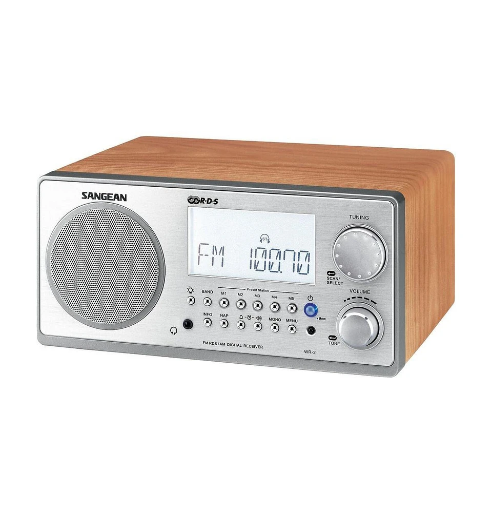 Sangean Wr-2WL Am/Fm Rbds Wooden Cabinet Digital Tuning Radi