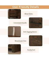 Homsee Brown 6-Drawer Finish Dresser Chest of Drawers Cabinet