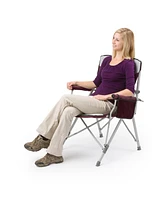 Core Padded Hard Arm Chair w/ Storage Pockets & Carry Bag, 300lb Capacity, Wine