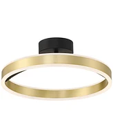 Possini Euro Design Eliza 16"W Matte Black Antique Brass Led Ring Ceiling Light