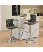 Streamdale Furniture Swivel Pu leather Barstools Adjusatble Seat Height from 25