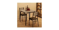 gaomon Dining Table for 2, Small Table and Chairs Set of 2, Square Dinette Set for 2, Dinner Table Set,Grey