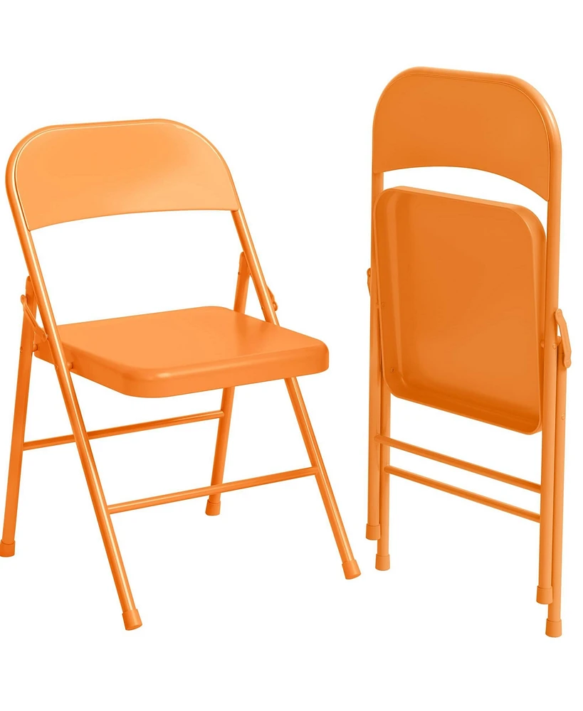 gaomon Folding Chairs Set of 2, Foldable Chairs with Metal Frame Hold Up to 350 Pounds