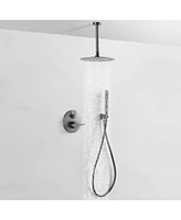 Mondawe Pvd Gun Black 10 Inch Round Bathroom Shower Set