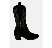 London Rag Mae Embroidery Detail Cowboy Boots