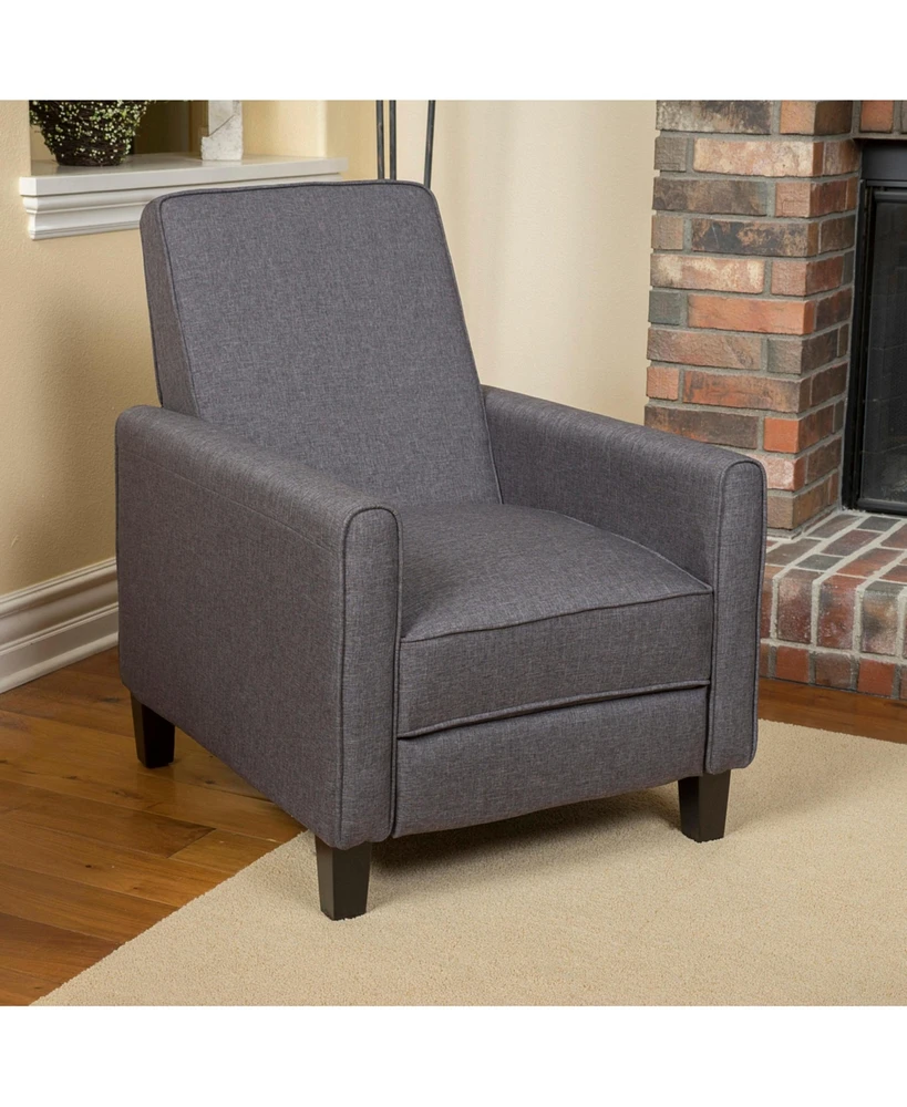 Streamdale Furniture Smoke Fabric Push Back Chair For Elegant Home Decor