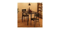gaomon Dining Table for 2, Small Table and Chairs Set of 2, Square Dinette Set for 2, Dinner Table Set,Black