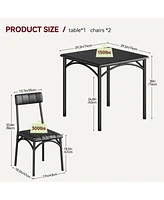 gaomon Dining Table Set, Kitchen Table and Chairs for 2, with 2 Upholstered Chairs, 3 Piece Dining Table Set,Black